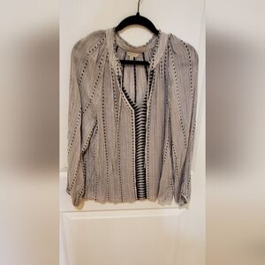 Lucky Brand Black and White Striped Scarf